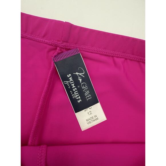 Swimsuits For All Women’s 2 Piece Tankini Bike Shorts Raspberry Tropic Size 12 - Picture 8 of 10